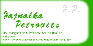 hajnalka petrovits business card